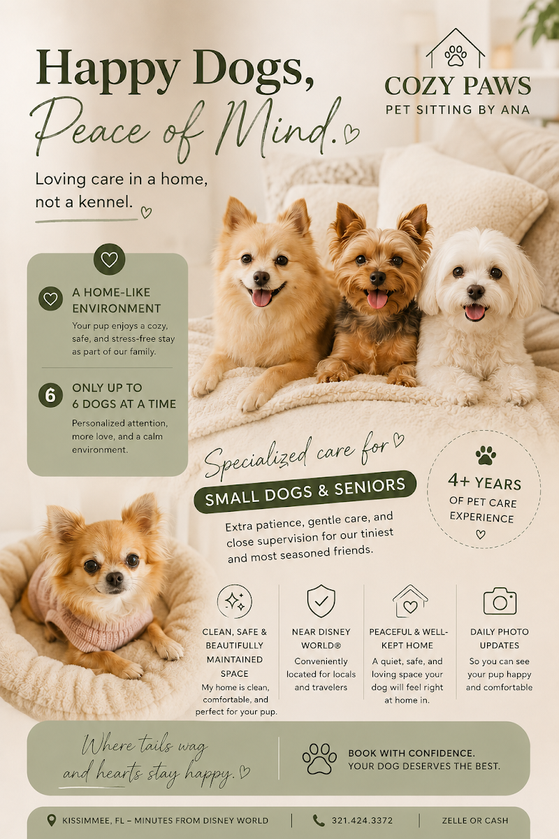 Cozy Paws Pet Sitting by Ana work