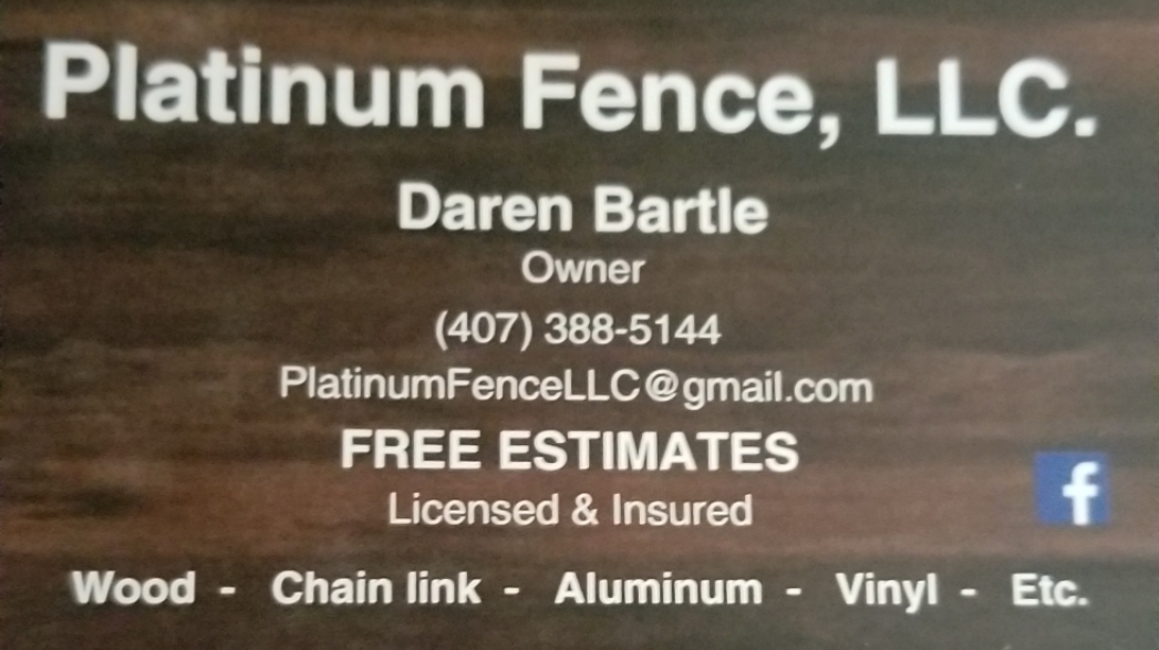 Platinum Fence, LLC. work
