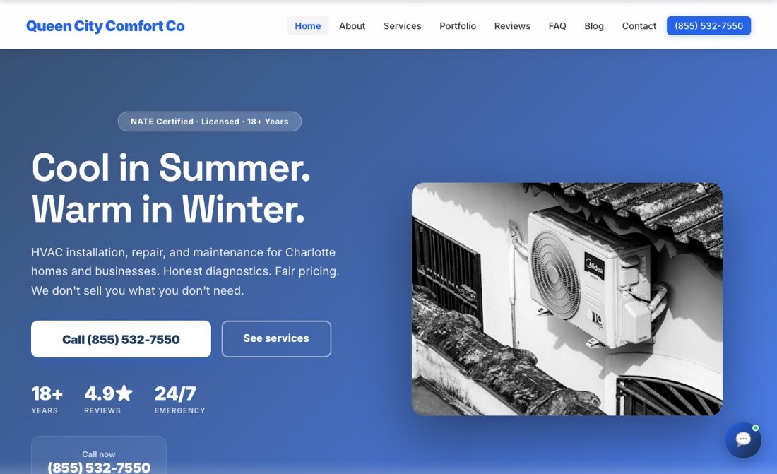 Sample HVAC website
